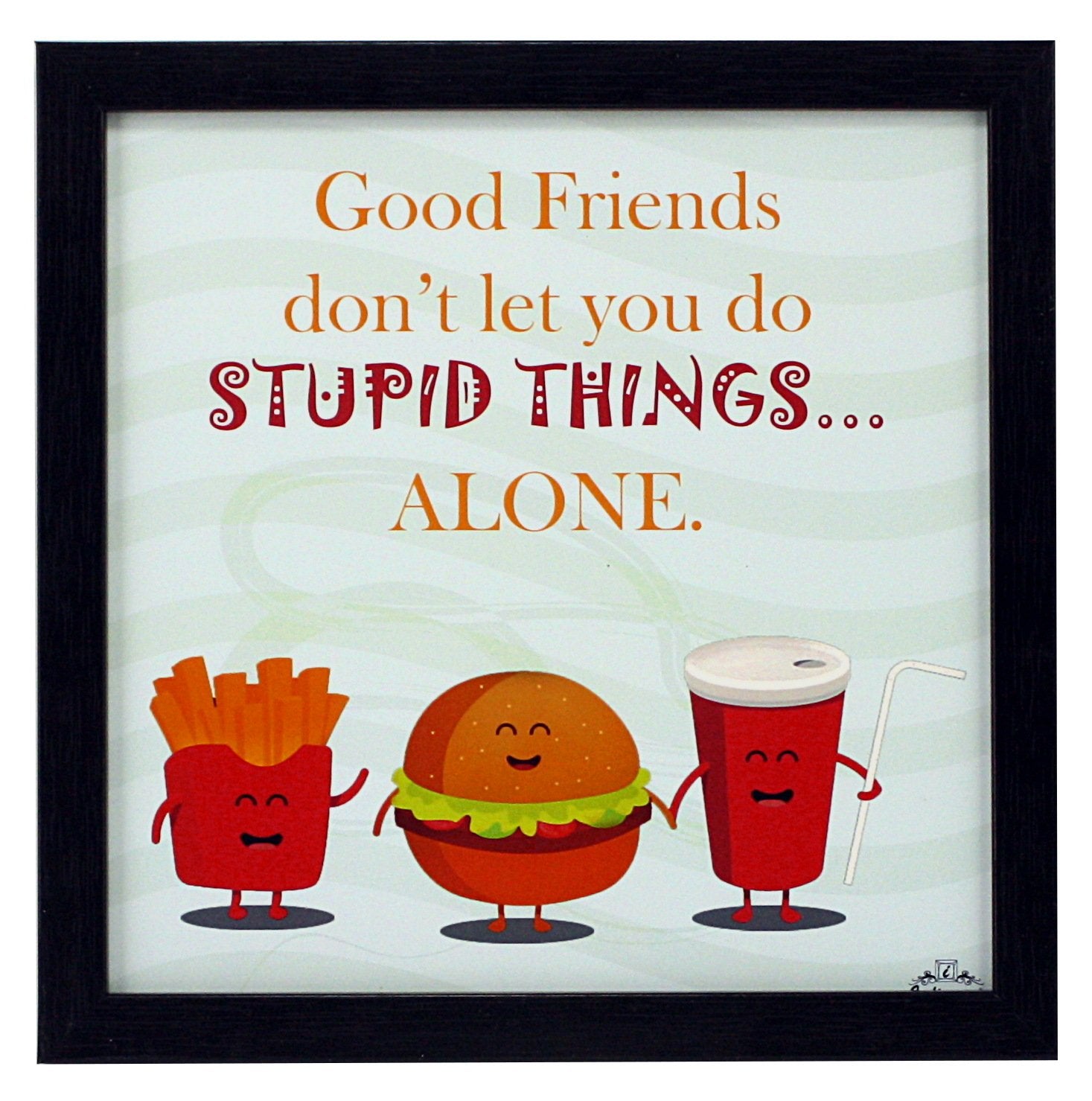 Indianara Motivational Quote Framed Wall Hanging Laminated Painting, 9.5 Inch X 9.5 Inch, Multi, Set Of 4 (Style 3)